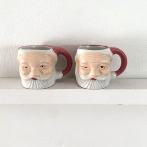 Vintage mini Santa mugs set of 2.